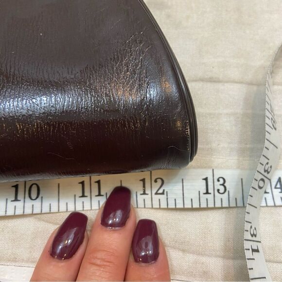 Vintage‎ Triangle New York Brown Leather Handbag Classic Style - Picture 14 of 16